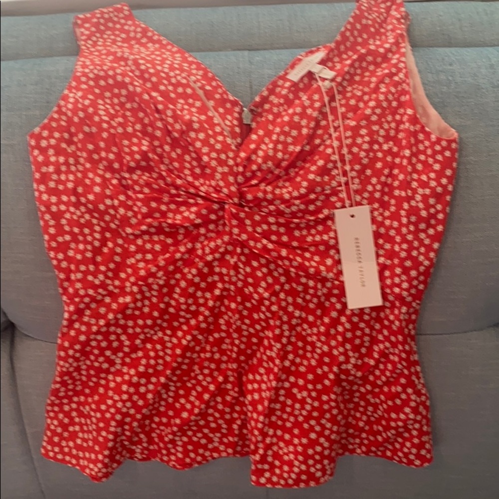 Rebecca Taylor Malia Sleeveless Ditsy Floral Top - Picture 4 of 5